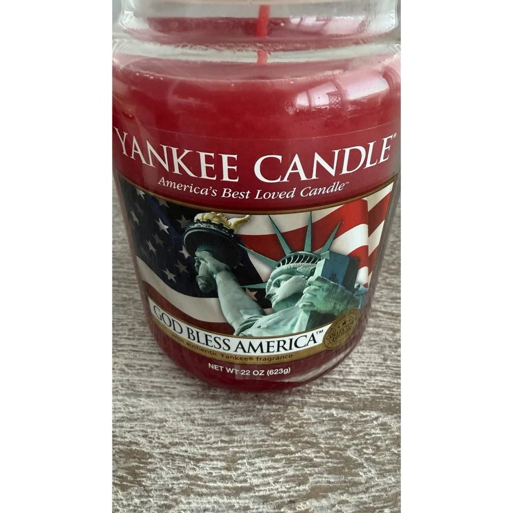 NEW Yankee Candle God Bless America Retired Collectors Edition Large Jar 22 oz